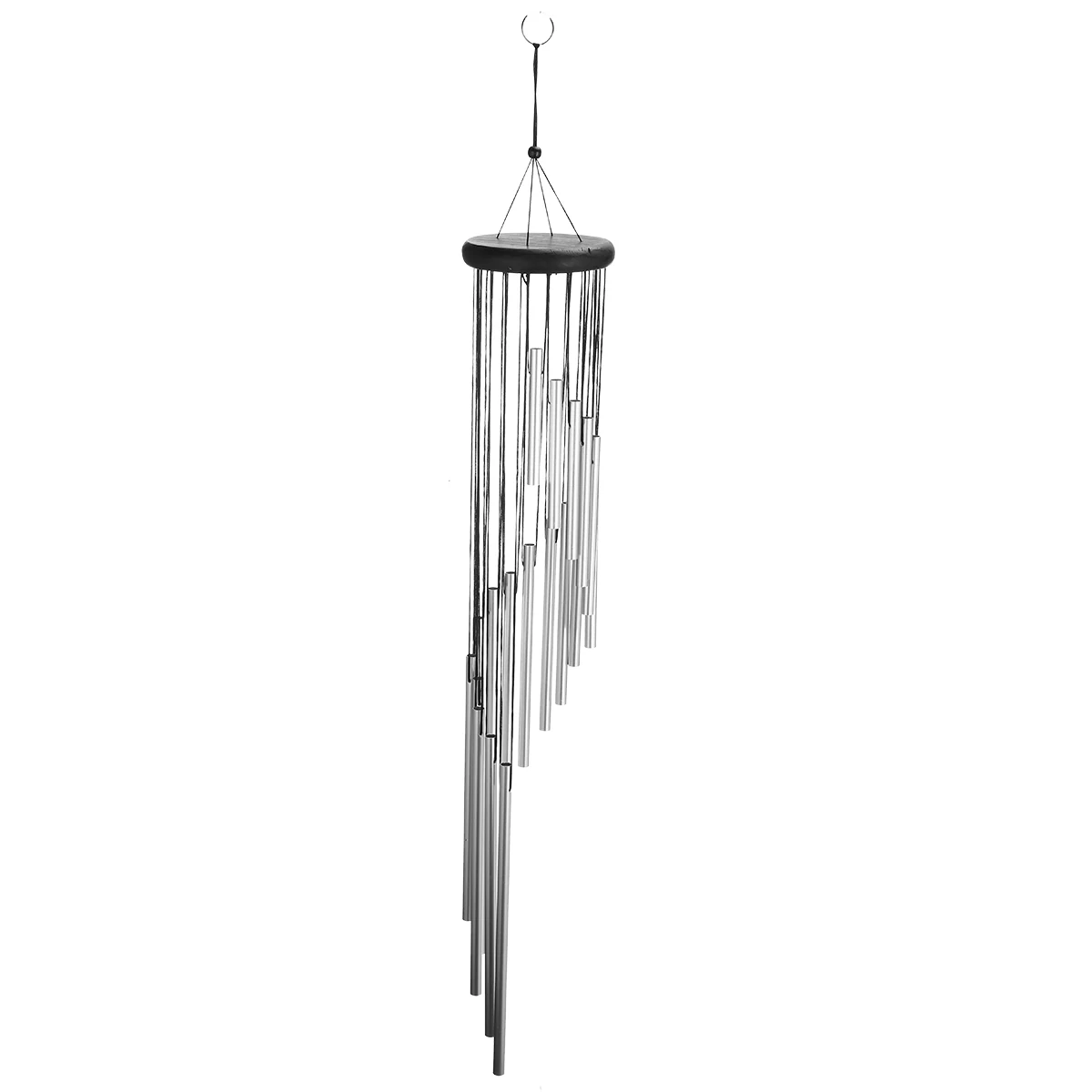 

2019 1 Set Outdoor Large Wind Chimes 18 Metal Tubes Windbell Home Garden Door Wall Hanging Home Decor Silver For Gift 900mm Long