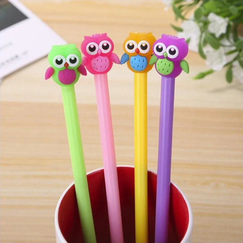 

Jelly Owl Gel Pen DIY Office Stationery School Supplies Smooth Writing Black And Blue Ink Pen 0.5mm 4PCS