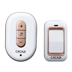 Cacazi, беспроводной дверной звонок без Батарея нужно Водонепроницаемый Smart дверной звонок беспроводной 120 M дистанционного Ac 110 V-220 V 1x