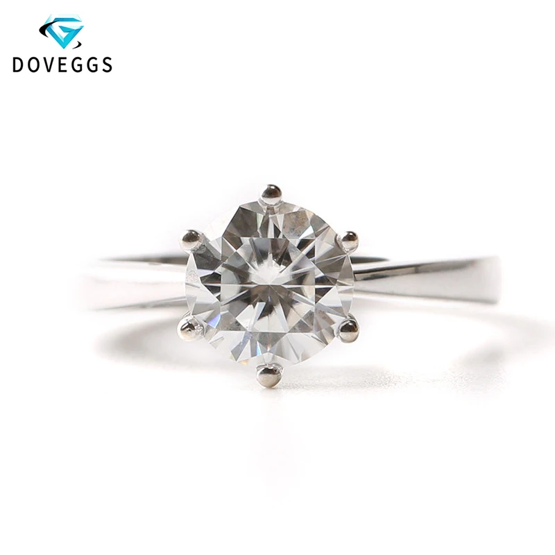 

1 Carat Elegant FGH Color Lab Grown Moissanite Engagement Wedding Ring Solid 14K 585 White Gold