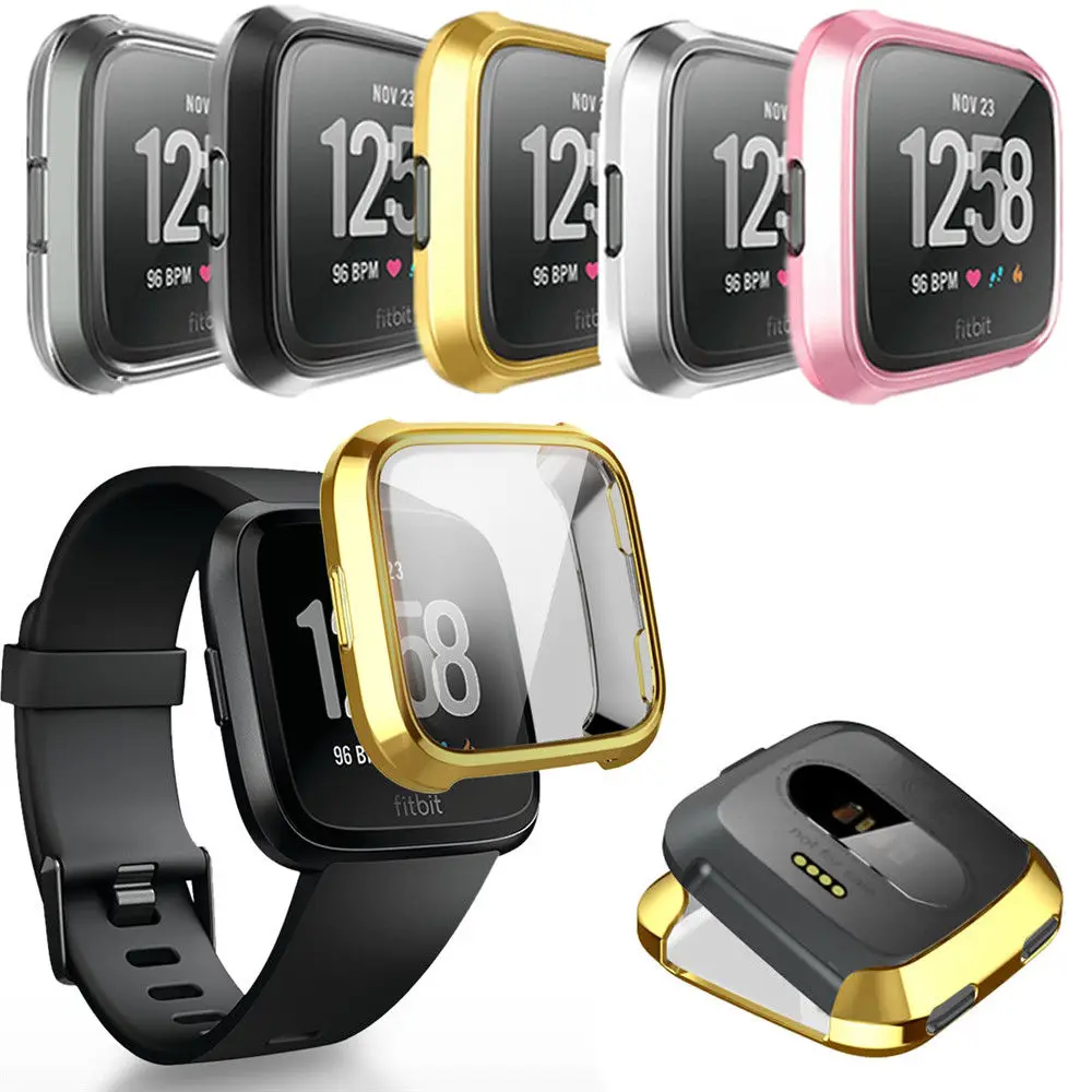 

For Fitbit Versa Silicone Ultra thin TPU Shell Case Screen Protector Frame Cover Holiday DIY Decorations