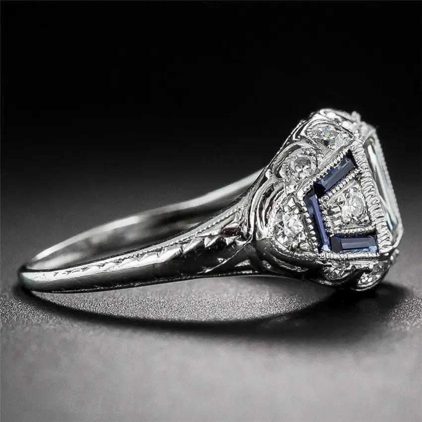Red Green Blue Gemstone Rings For Women Solid 925 Sterling Silver Jewelry Ring Cubic Zirconia Wedding Anniversary Gift Hotsale