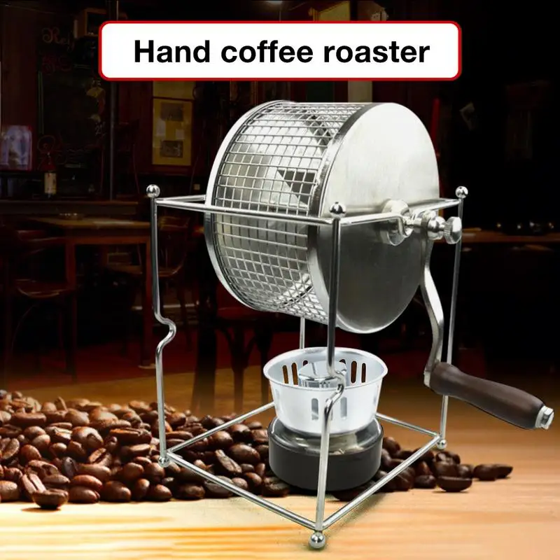 

Practical Coffee Bean Roaster Hand Shake Roasted Bean Machine DIY Small Stainless Steel Roller Baking Machine