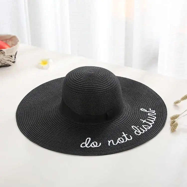 Хит, шапка с вышитыми буквами, с большими полями, женская летняя соломенная шляпа, молодежные шляпы для женщин, козырек от солнца, пляжная шляпа, распродажа