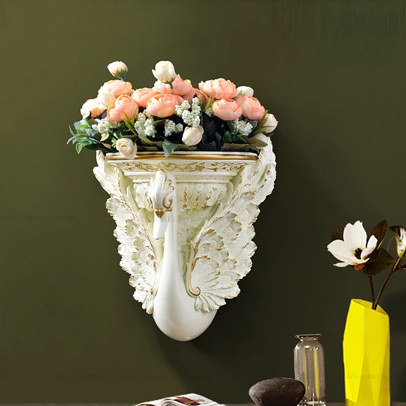 Европейская настенная декоративная домашняя ваза, искусственный цветочный горшок, орнамент, настенные фрески из смолы, ремесла, фон для гостиной, подвесной декор, искусство