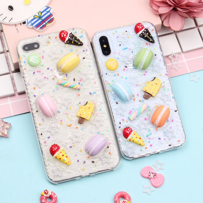 Чехол с имитацией крема для iPhone X XS Max XR 6 6S 7 Plus 8 Cream Macaron кукольные Чехлы мобильных