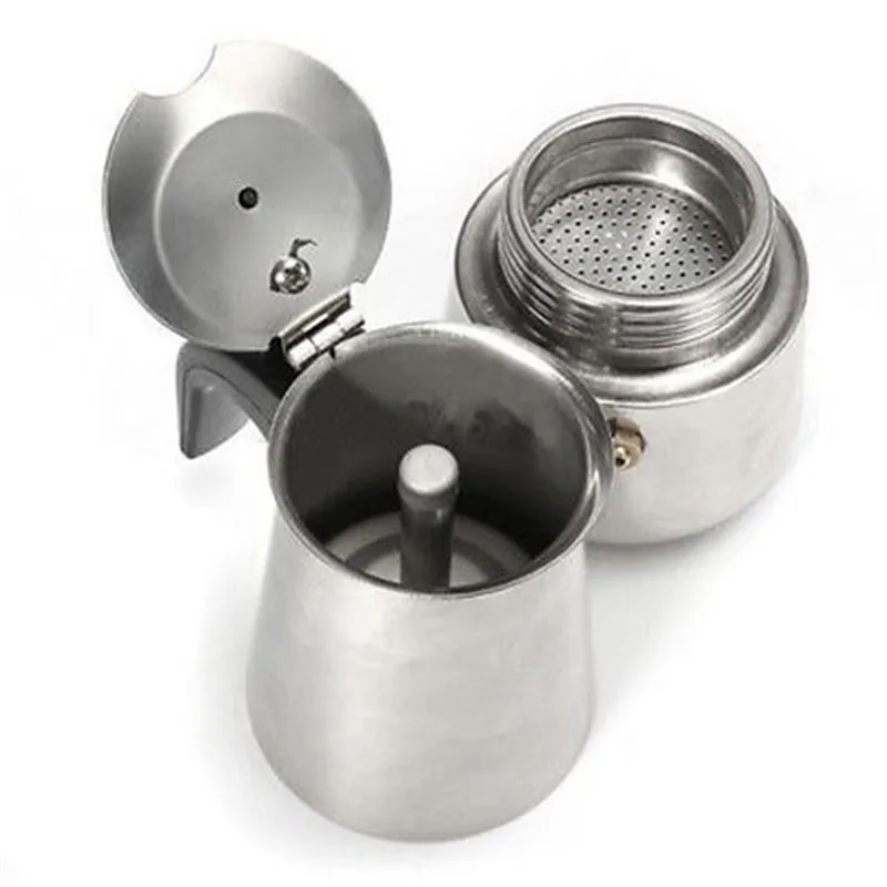 

Italian Stainless Stovetop Expresso Latte Coffee Maker moka Percolator POT