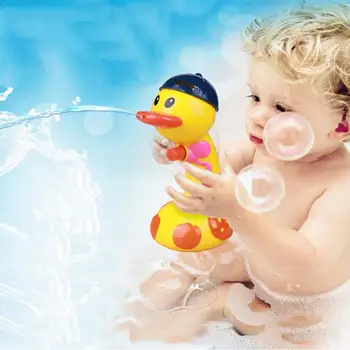 

Lovely Swimming Duck Shaped Bath Doll Babies Detecting Water Temperature Magic Color Change Long Distance Injection Range Toy