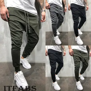 

New Trend Men Casual Pants Long Trousers Tracksuit Fit Workout Joggers Sweatpants Hip Hop Pants M-3XL