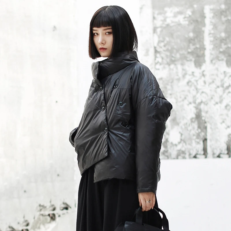 Irrégulière Le Jk137 eam Dos Longues Noir Black Col Vers Printemps Bas Manches 2019 Veste Nouveau Chaud Mode Manteau Montant De Marée Point À Femmes qBqZvx