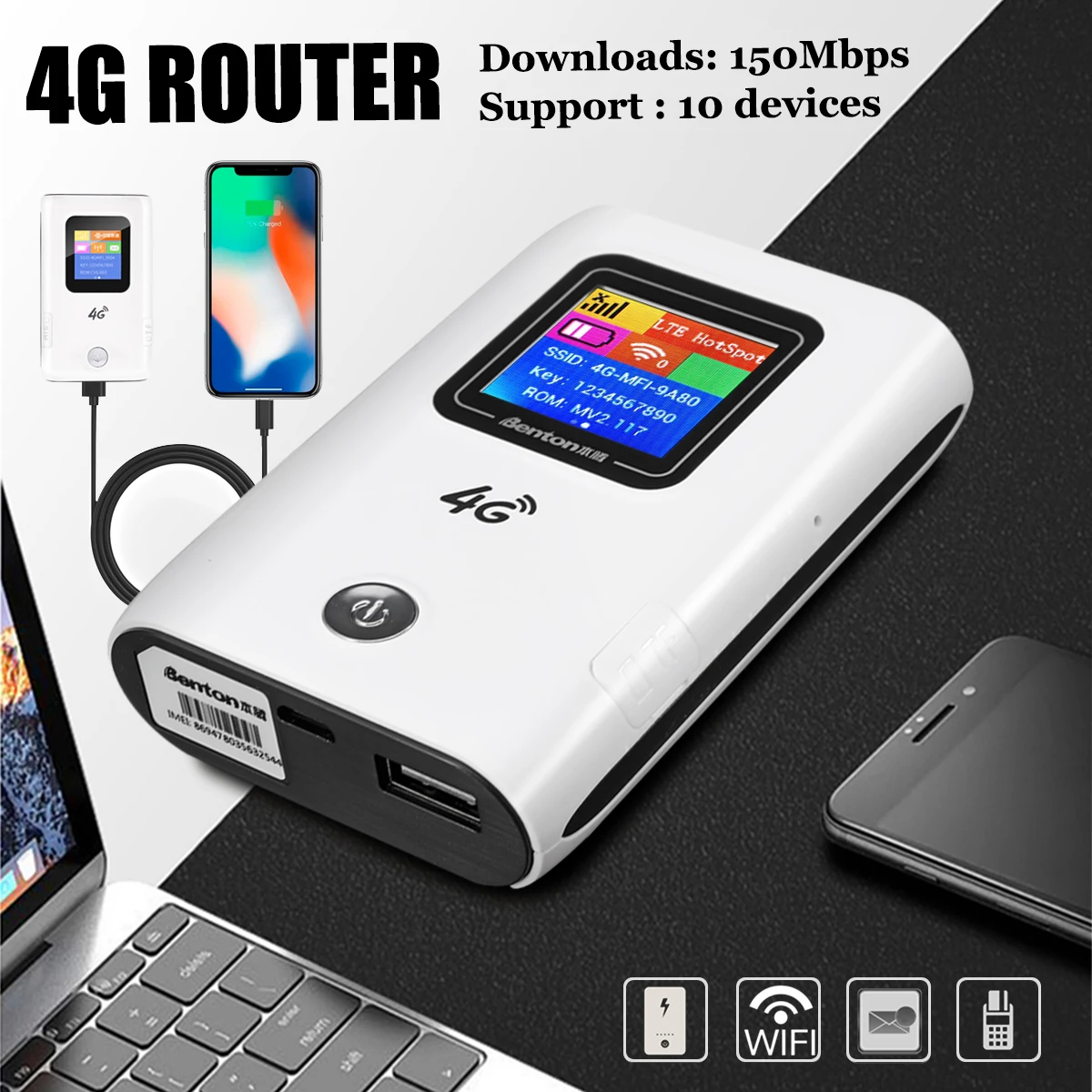 

4G Wifi Router mini router 3G 4G Lte Wireless Portable Pockets wifi Mobile Hotspot Car Wi-fi Router With Sim Card Slot 5200mAh