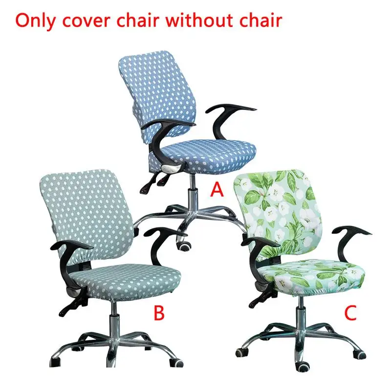 

Stretchable Printed Computer Office Chair Covers Split Rotating Seat Cover Removable Protector Chair Cover
