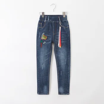 

2019 Teenage Boy Pants Kids Pants Loose Boys Straight Denim Jeans Pants Jeans Children Jeans for Boys Baby Casual Clothes