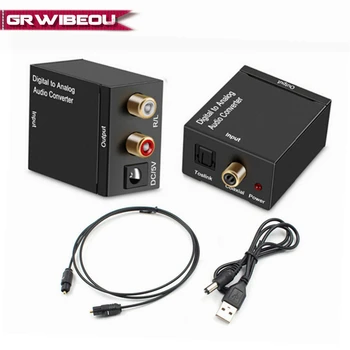 

Digital Optical Fiber Coaxial Toslink Signal to RCA R/L Analog Audio Decoder SPDIF Digital to Analog Audio Stereo Converter