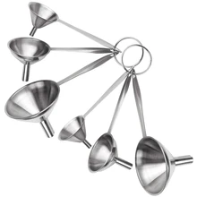 Воронки из нержавеющей стали для кухни с ручками сухих ингредиентов и порошка, прочный и можно мыть в посудомоечной машине-набор из 6