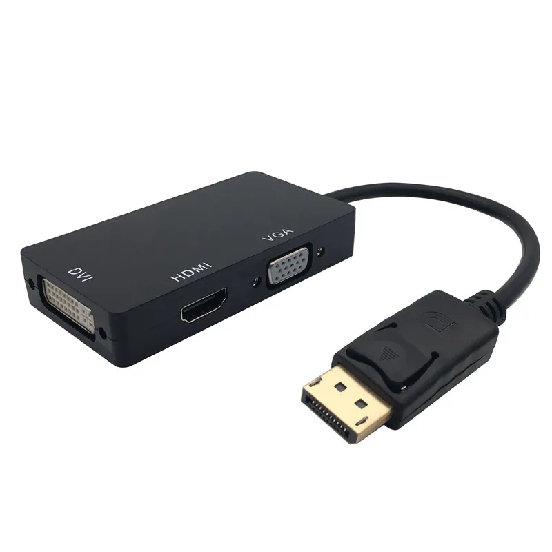 3 в 1 DisplayPort DP к HDMI DVI VGA адаптер кабель 1080P порт дисплея конвертер разъем для ПК