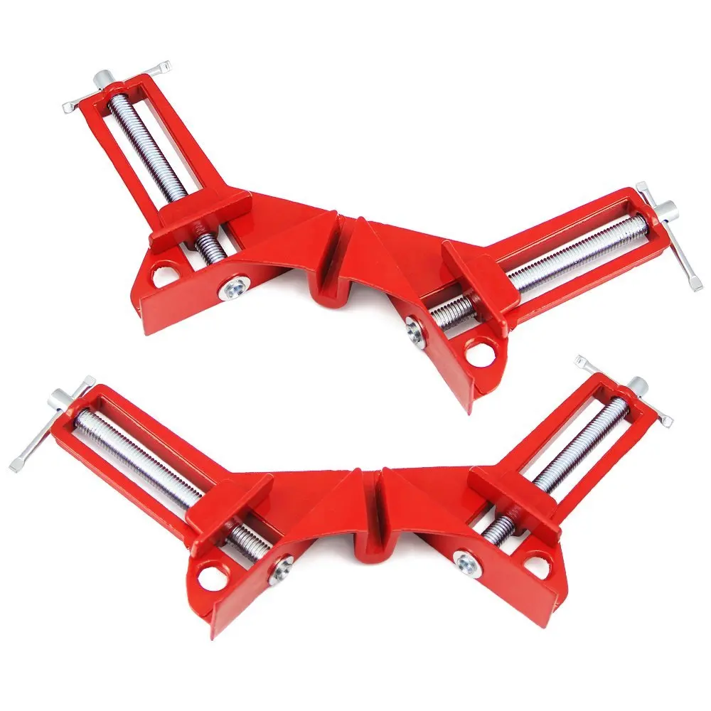

ELEG-Corner Clamps 3inch 2pcs 90 Degree Right Angle Clamp Mitre Clamp for Wood Working Metal DIY Glass Picture Framing Jig, Qu