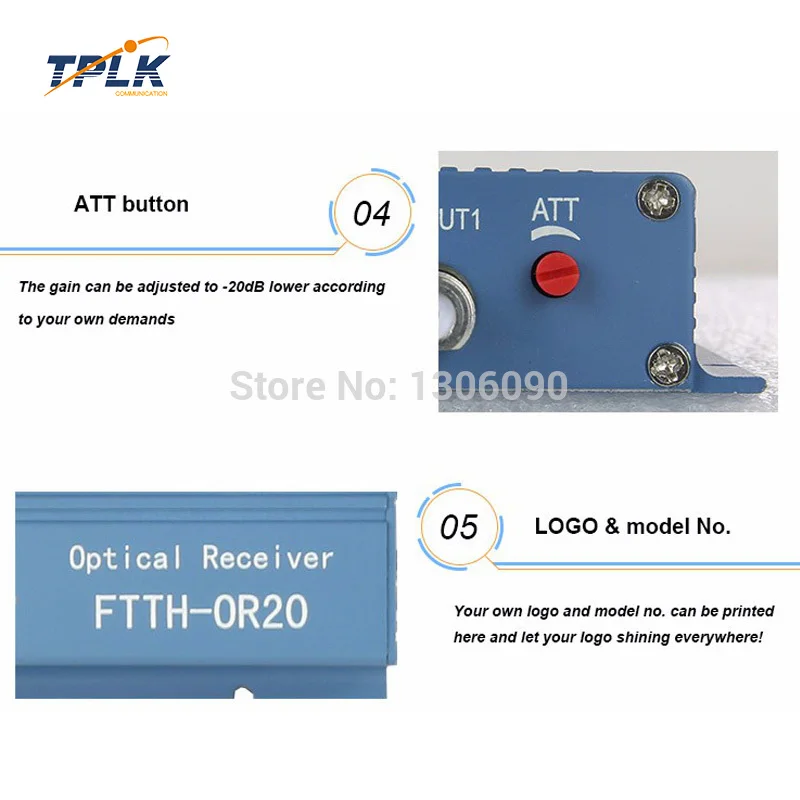 10 шт. алюминиевый CATV FTTH AGC Micro SC APC дуплексный разъем с 2 выходными портами WDM для PON FTTH OR20 CATV волоконно-оптический приемник