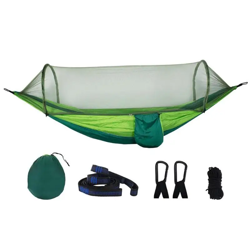 

Portable Outdoor Camping Hammock with Mosquito Net Parachute Fabric Tent + Mosquito Net