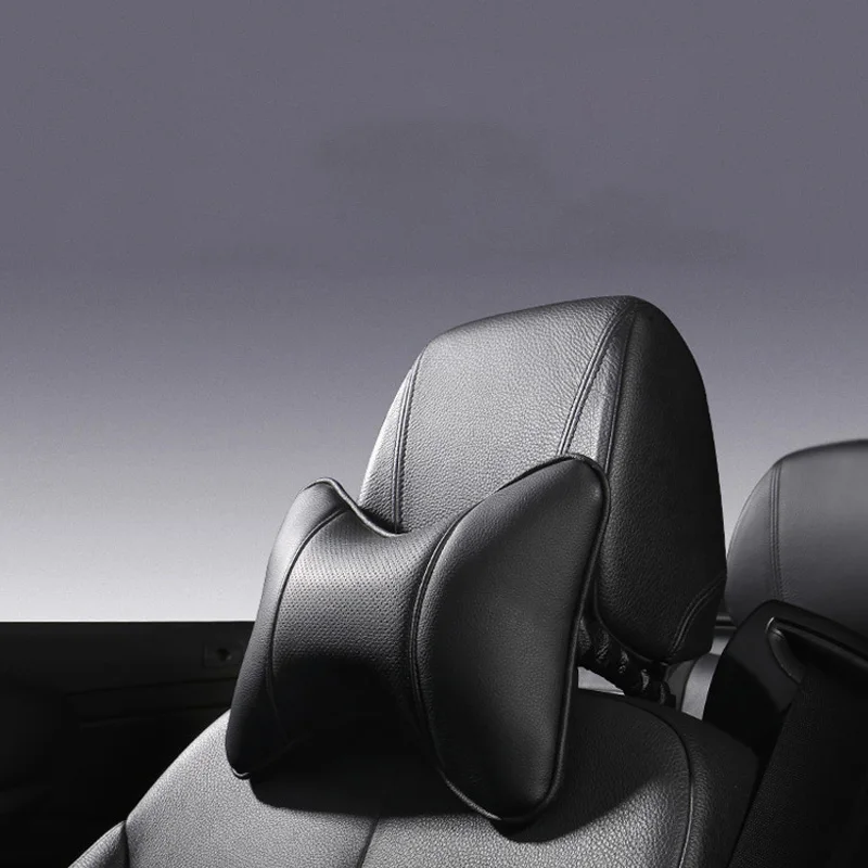 

Car home dual-use car Artificial leather headrest Car interior bone neck pillow Car seat breathable massage pillow Seat Supports