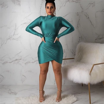 

Women Ladies Criss-Cross Bodycon Slim Fit Drees Female Long Sleeve Party Cocktail Clubwear Short Mini Pencil Dresses
