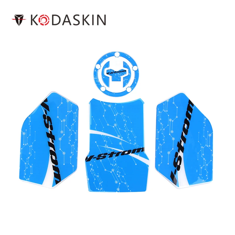 

KODASKIN 3D Printing Gas Cap Tank Traction Pad Knee Fuel Side Grip for DL250 V-Strom Blue