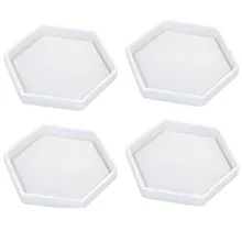 4 упаковки шестигранные силиконовые формы для подстаканника силиконовая форма для смолы, прозрачные эпоксидные формы для литья с смолы, бетона, цемента и поли