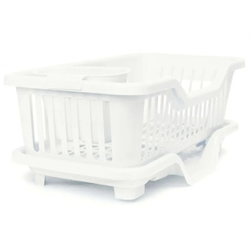 Évier de cuisine assiette à vaisselle | Évier de cuisine, ustensile égouttoir de séchage, panier à vaisselle, plateau organisateur blanc