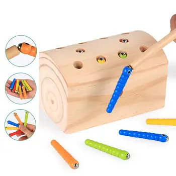 

Insect Catching Cognition Match Game Toy Cute Magnetic Wooden Play Set For Children Early Education