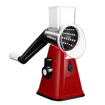 

Multi-function Food Slicer, Manual Hand Speedy Safe Vegetables Chopper Cutter，with 3 Cylindrical Stainless Steel Blades for Gr