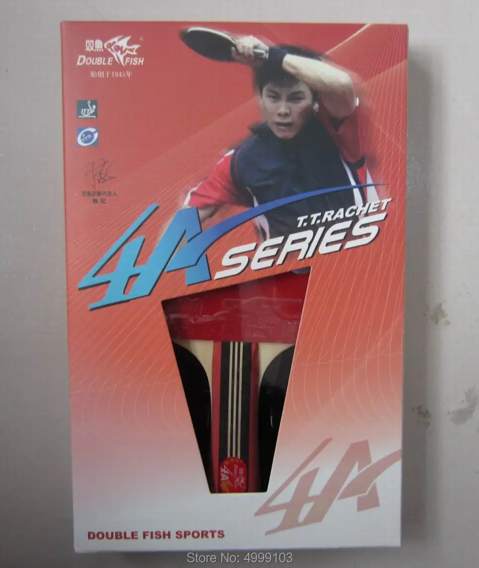 الأصلي الأسماك مزدوجة تنس طاولة النهائي مضرب 4A-C 4AC FL مقبض طويل سريع هجوم الخشب الخالص المضرب