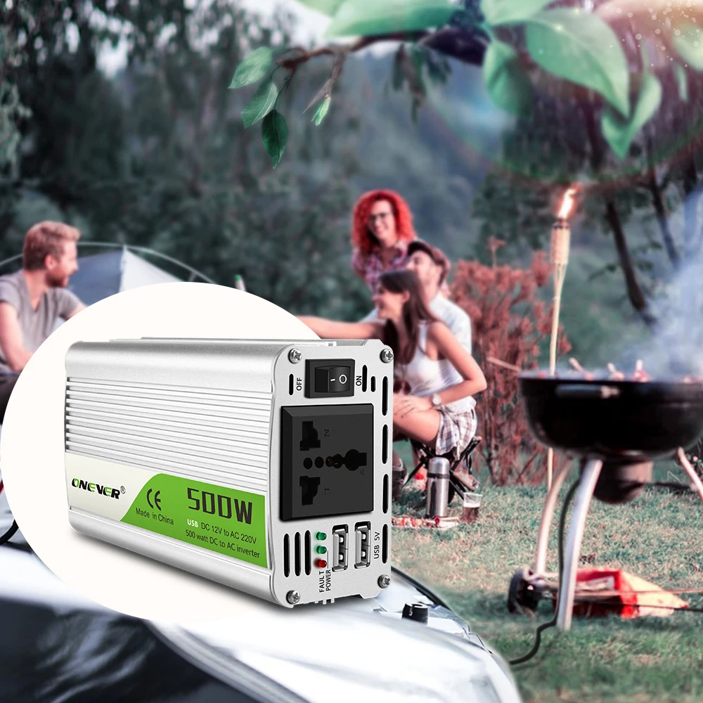 

500W Inverter 12 V 220 V Voltage Transformer DC To AC 12V To 220V Power Converter with Dual USB Car Charger Adapter