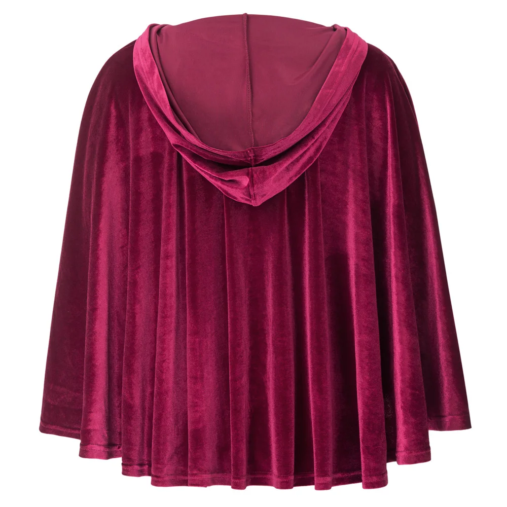 

Short Cape Black Wine Velvet Half Cloak Costume Medieval Renaissance Capelet