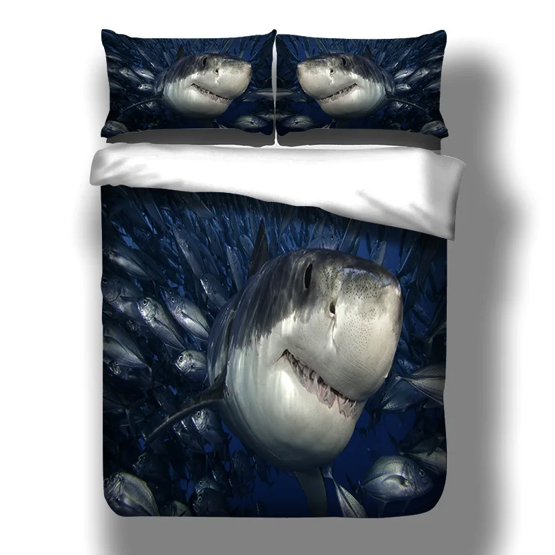 

shark Digital print Bedding Set Quilt Cover Design Bed Set Bohemian a Mini Van Bedclothes 3pcs BE1249