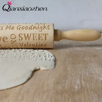 

Qianxiaozhen Valentine's Day Gift Wooden Rolling Pin Baking Cookies wedding gifts for guests Wedding Decoration Kitchen
