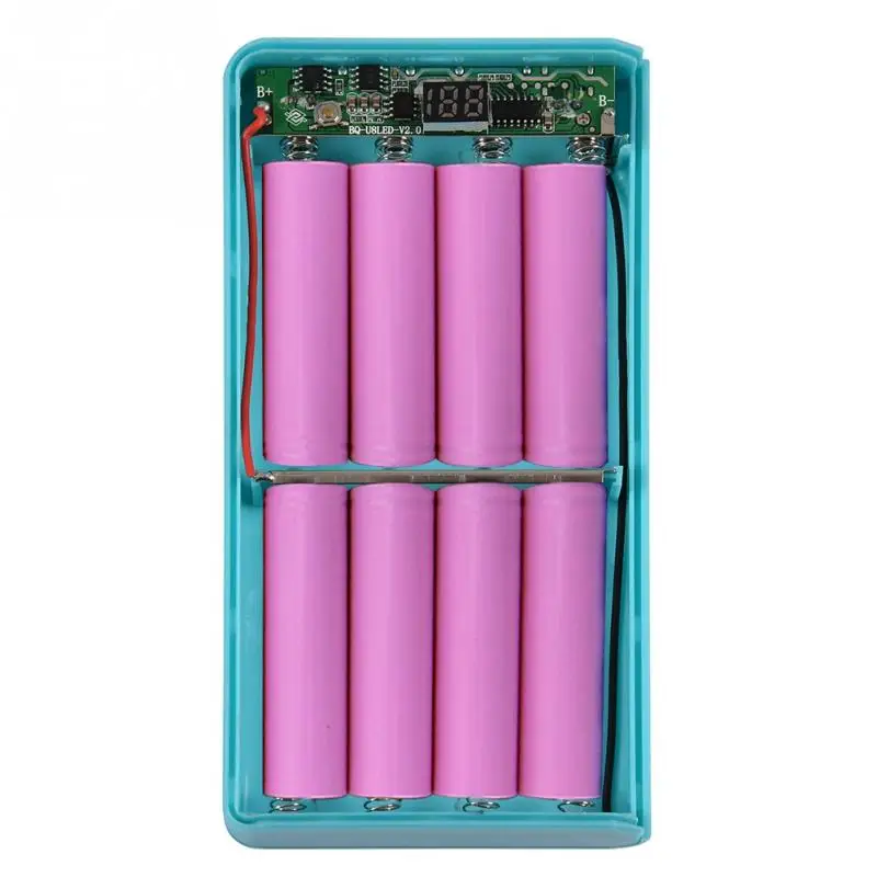 (Без батареи) 20000 мАч Внешний аккумулятор корпус 8*18650 батареи DIY Power Bank box Kit Dual USB Type C
