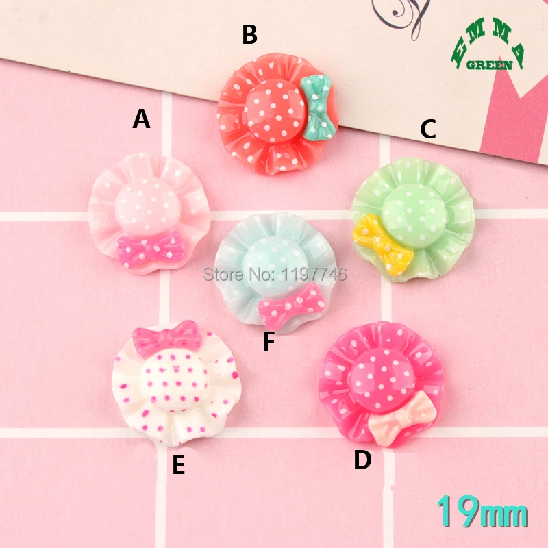 Finding Components Hat with bowknot Cabochons 10pcs 19mm Beautiful Resin Flatback Cabochon Scrapbooking DIY Decoration | Украшения и