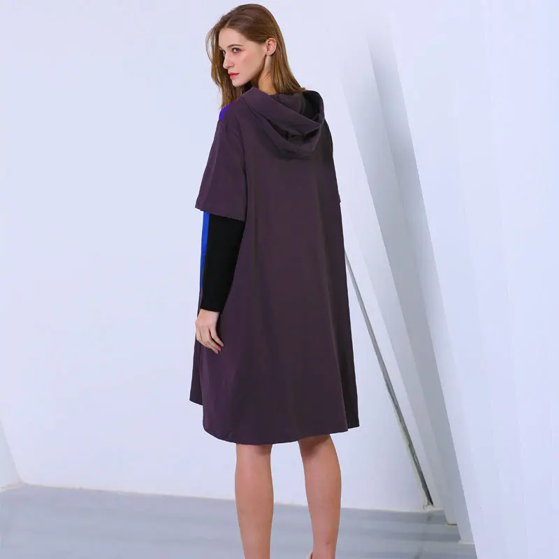 Pièces Deux À Robes Taille 2019 Nouvelle Lanmrem Yg302 Manches Black gray Femelle Mode Grande Hoodies Pour Robe Imprimé Longues Faux Femmes Sweat 7OxBZ4