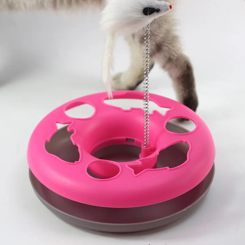 Мышь Весна кошка обучающая игрушка Однослойная развлекательная тарелка для кошек обучающая Поворотная платформа интерактивные Обучающие игрушки товары для домашних животных