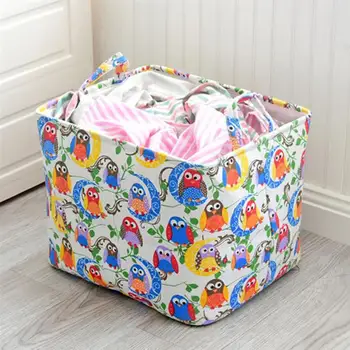 

Cartoon Owl Pattern Storage Basket Cute Laundry Bag Toys Holder Sundries Organizer Household Supplies (Colorful Owl)