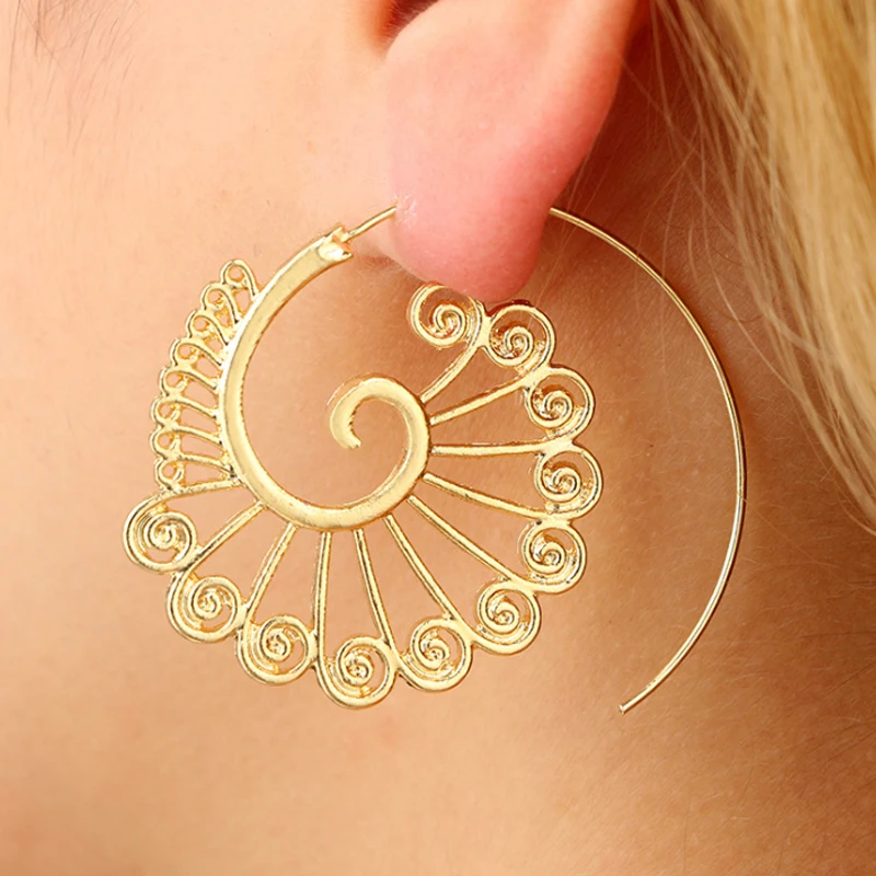 

Sale Vintage Bohemian Crystal Golden Hoop Earrings For Women Geometry Round Circle Earring Pierce Jewelry Drop Shipping
