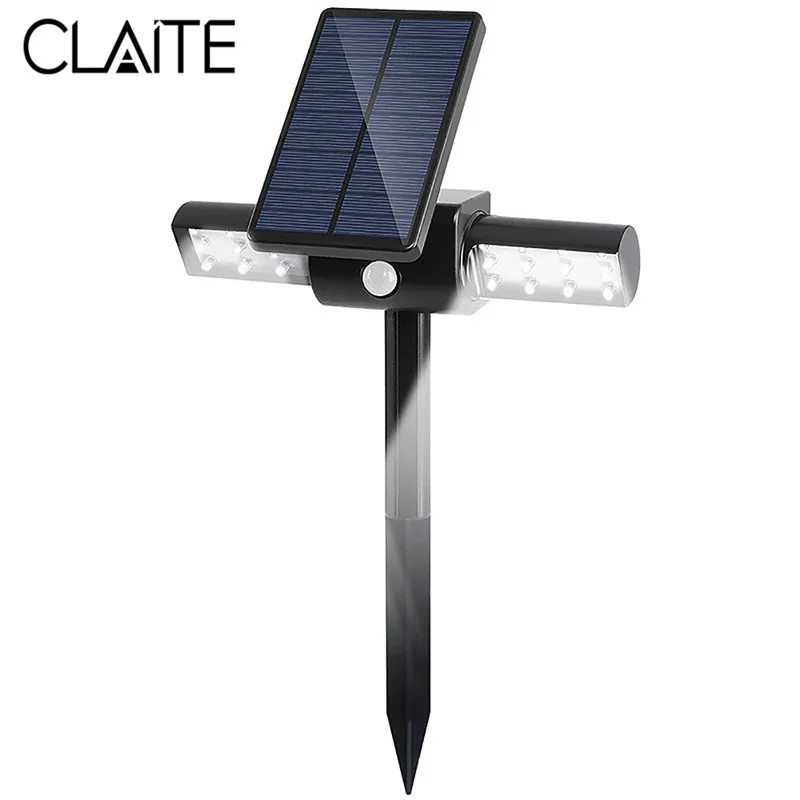 

CLAITE LED Solar Outdoor Waterproof Lawn Floodlight 24LED PIR Motion Sensor and Light Control Garden Light Security Street Light