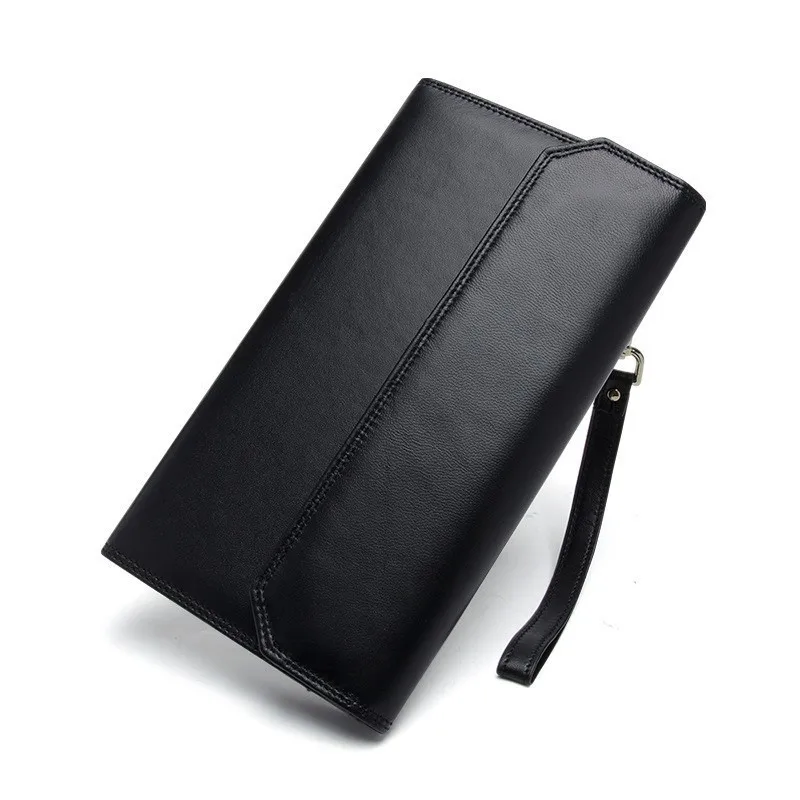 

Men Genuine Leather Wallets Card Holder Fashion Long Male Clutch Bag Coin Purse Portomonee Carteira Hombre Perse