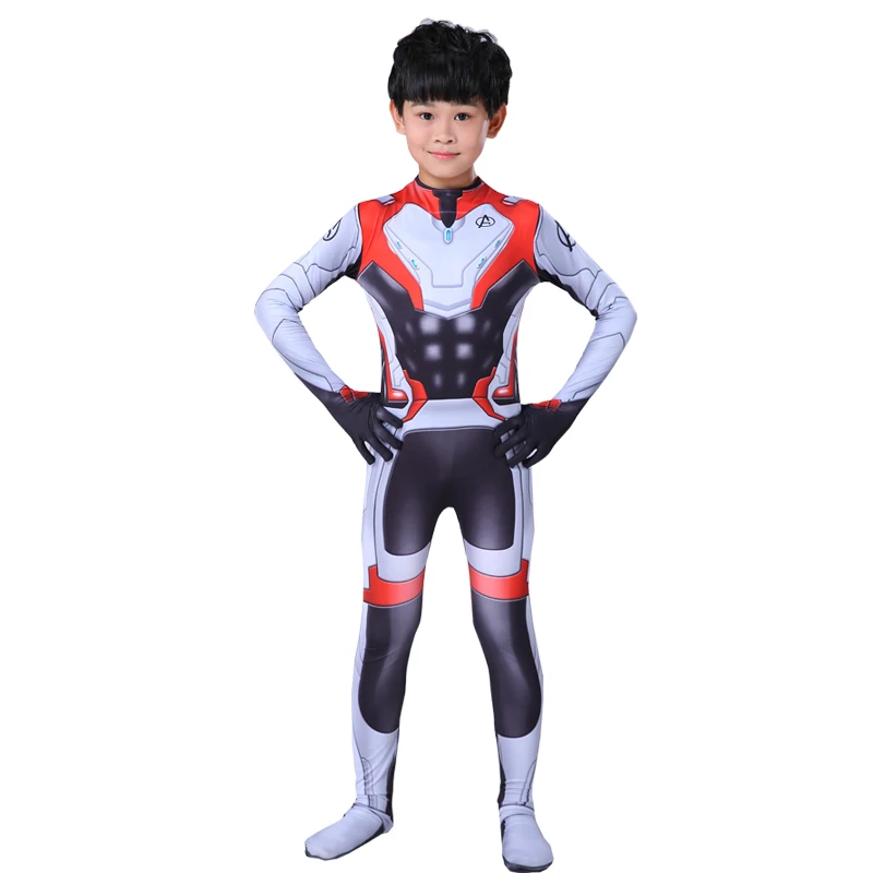 Kids cosplay Avengers Endgame Quantum costume suit Adult Avengers Halloween costume for kids bodysuit Superhero zentai Jumpsuits