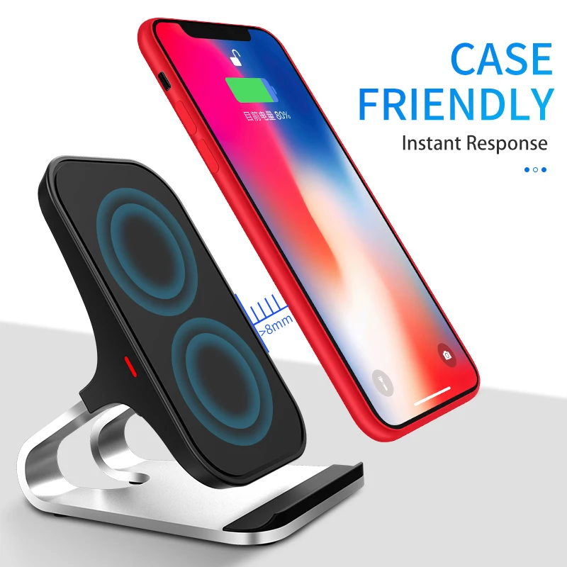 Беспроводное зарядное устройство Qi для iPhone XS MAX XR Xiaomi Mi 9 модная интеллектуальная