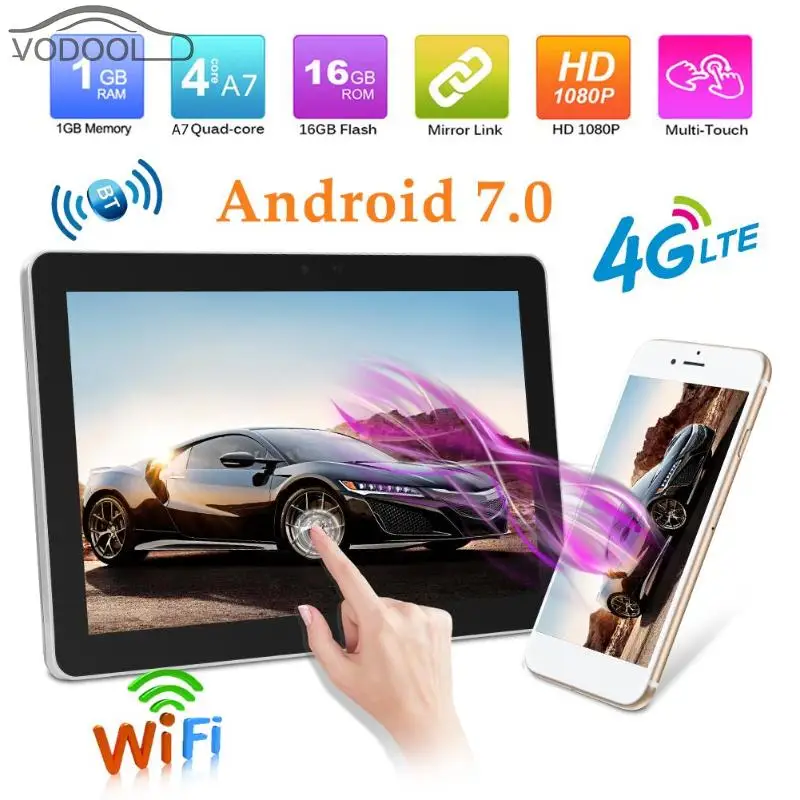 

10.1Inch Quad Core 4G Android 7.0 Car Headrest Monitor BT4.0 Wireless WiFi Headrest DVD Monitor Touch Screen Audio Video Player