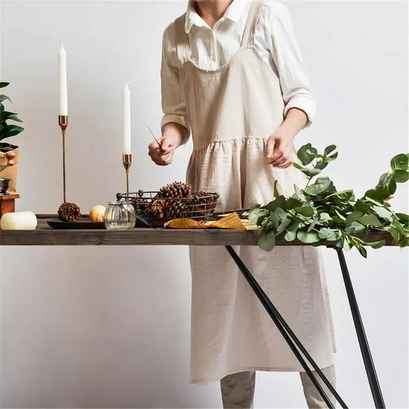 

Solid Color Cooking Kitchen Apron Female Chef Waiter Coffee Shop Hairdresser Apron Japanese Beauty Gift Bib Wholesale