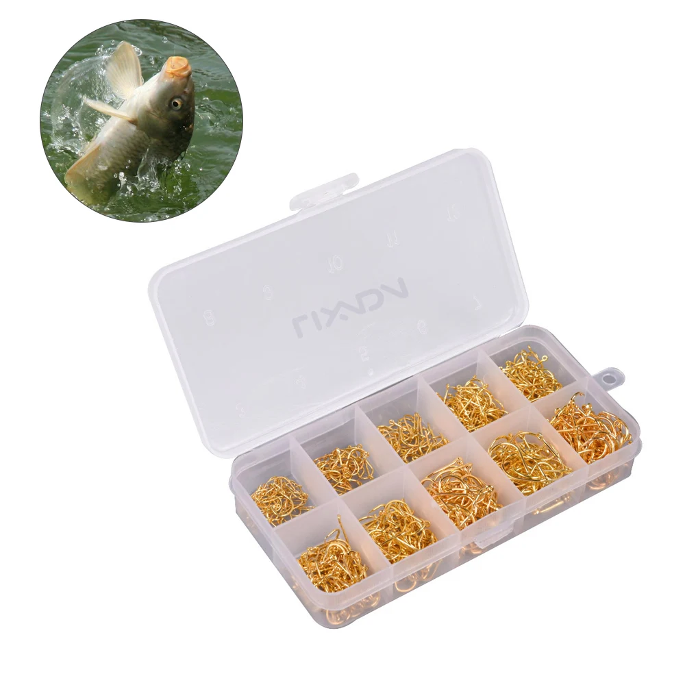 Lixada 600/500pcs Рыболовный крючок рыбацкие Крючки с отверстием рыболовные