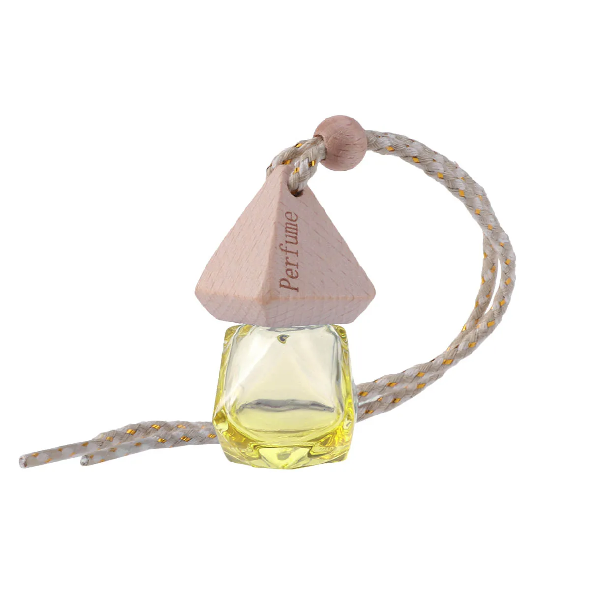 

Car Perfume Bottle Empty Refillable Diffuser Bottle Colorful Pendant Air Freshener(Yellow)