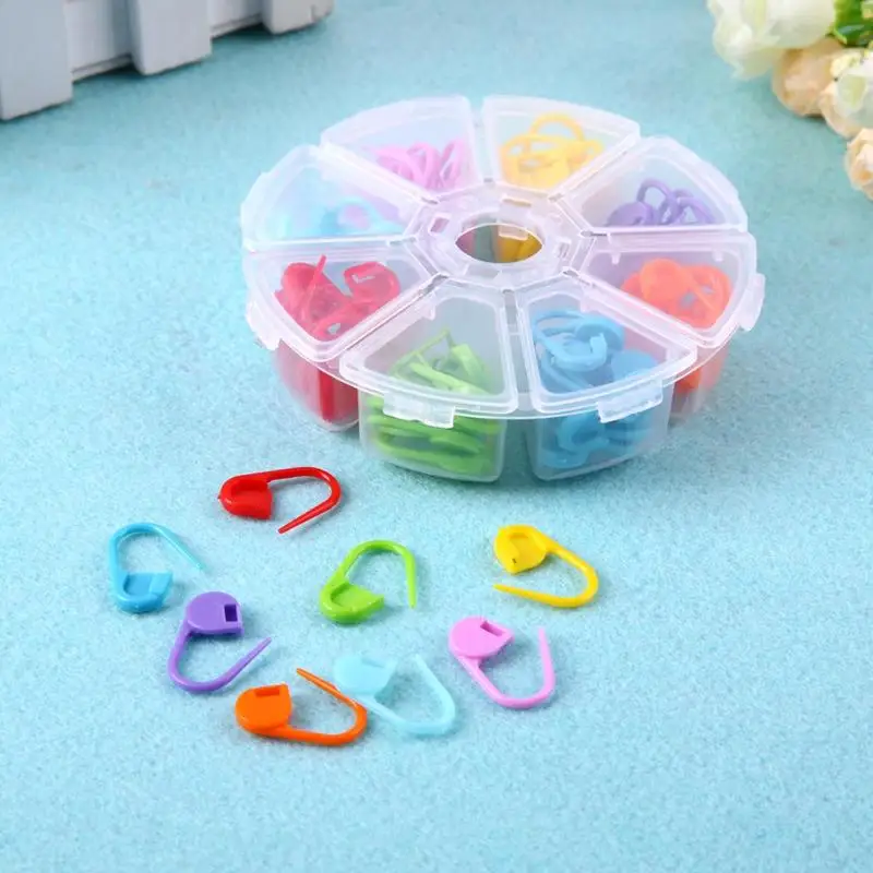 

104pcs/Box 8 Colors Plastic Knitting Tools Locking Stitch Markers Crochet Latch Knitting Tools Needle Clip Hook